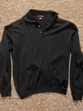 Nordstrom Men’s Black Long-Sleeve Polo